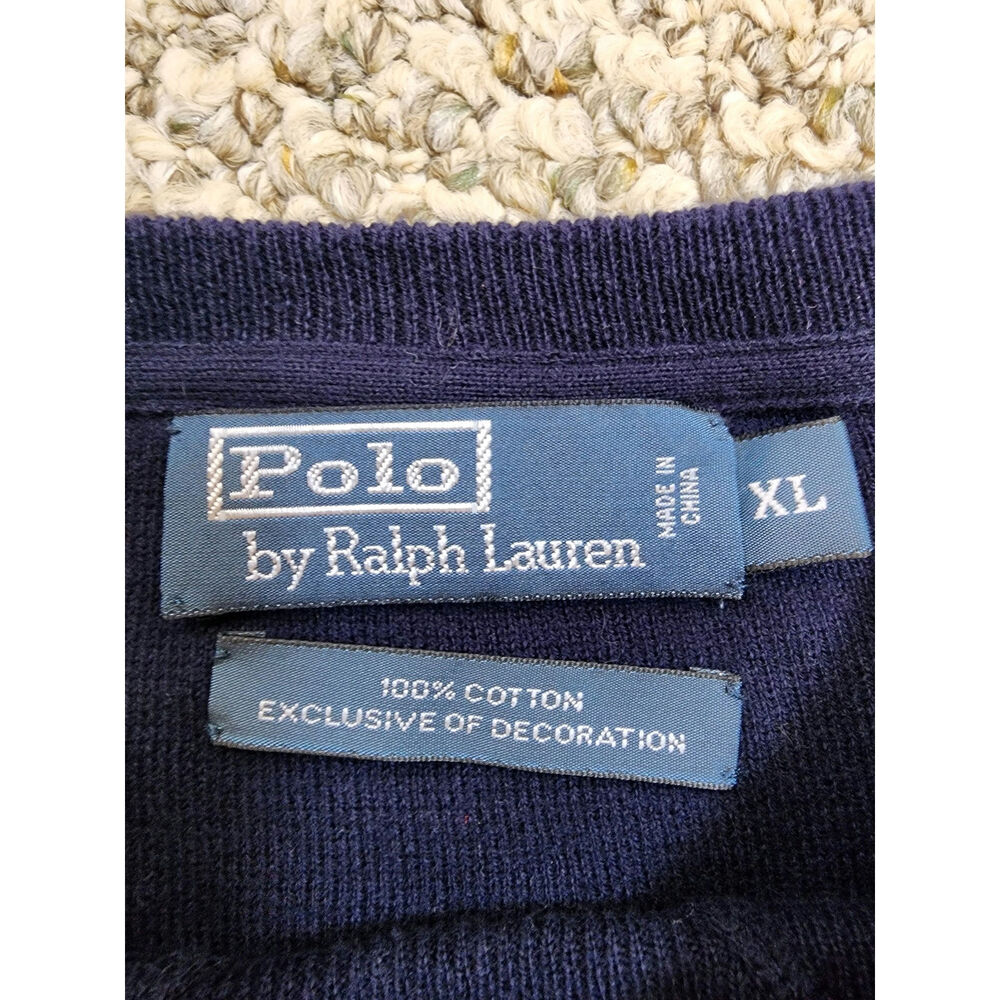 Polo Ralph Lauren 100% Cotton Sweater Men's Xl Navy - Picture 5 of 6